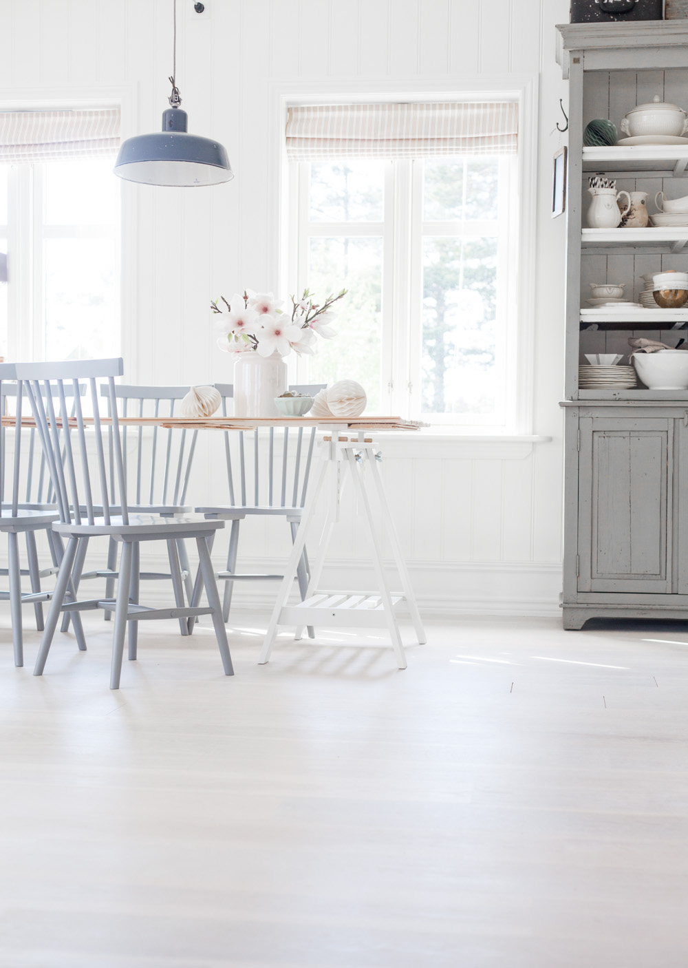 Pastel Blue Dining Room