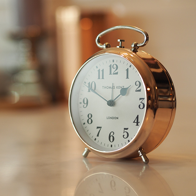thomas kent puffin alarm clock rose gold