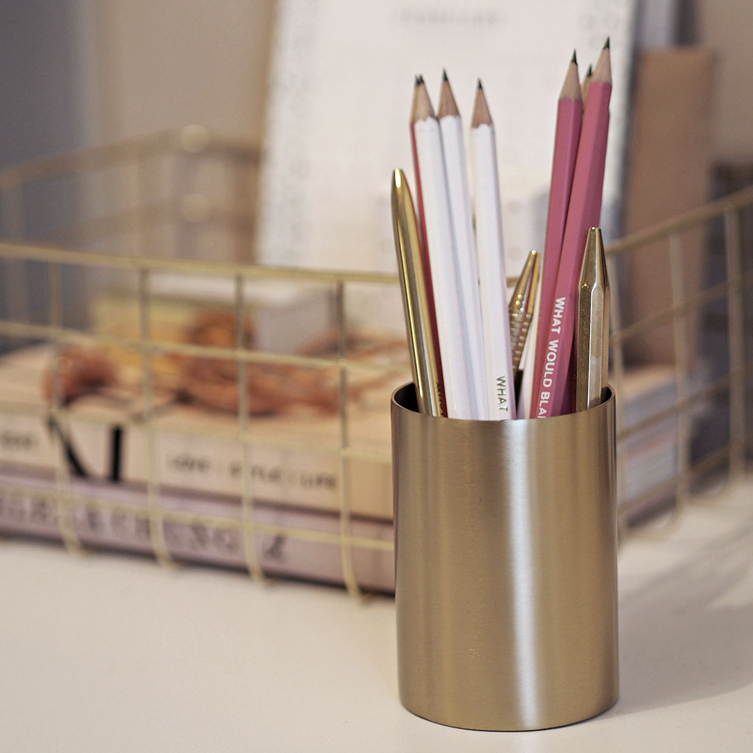 ferm living brass pen pot