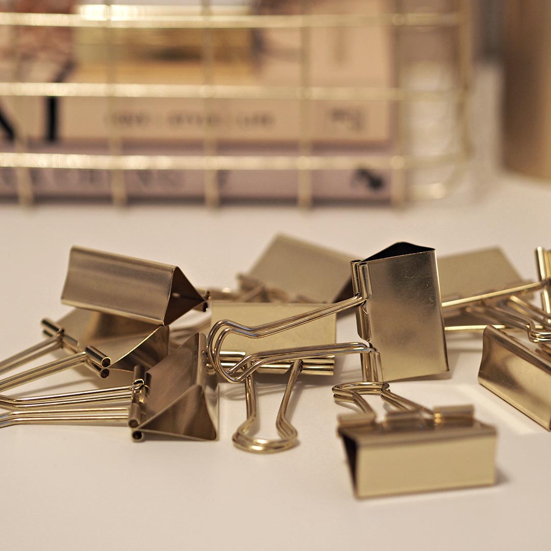 house doctor gold bulldog clips