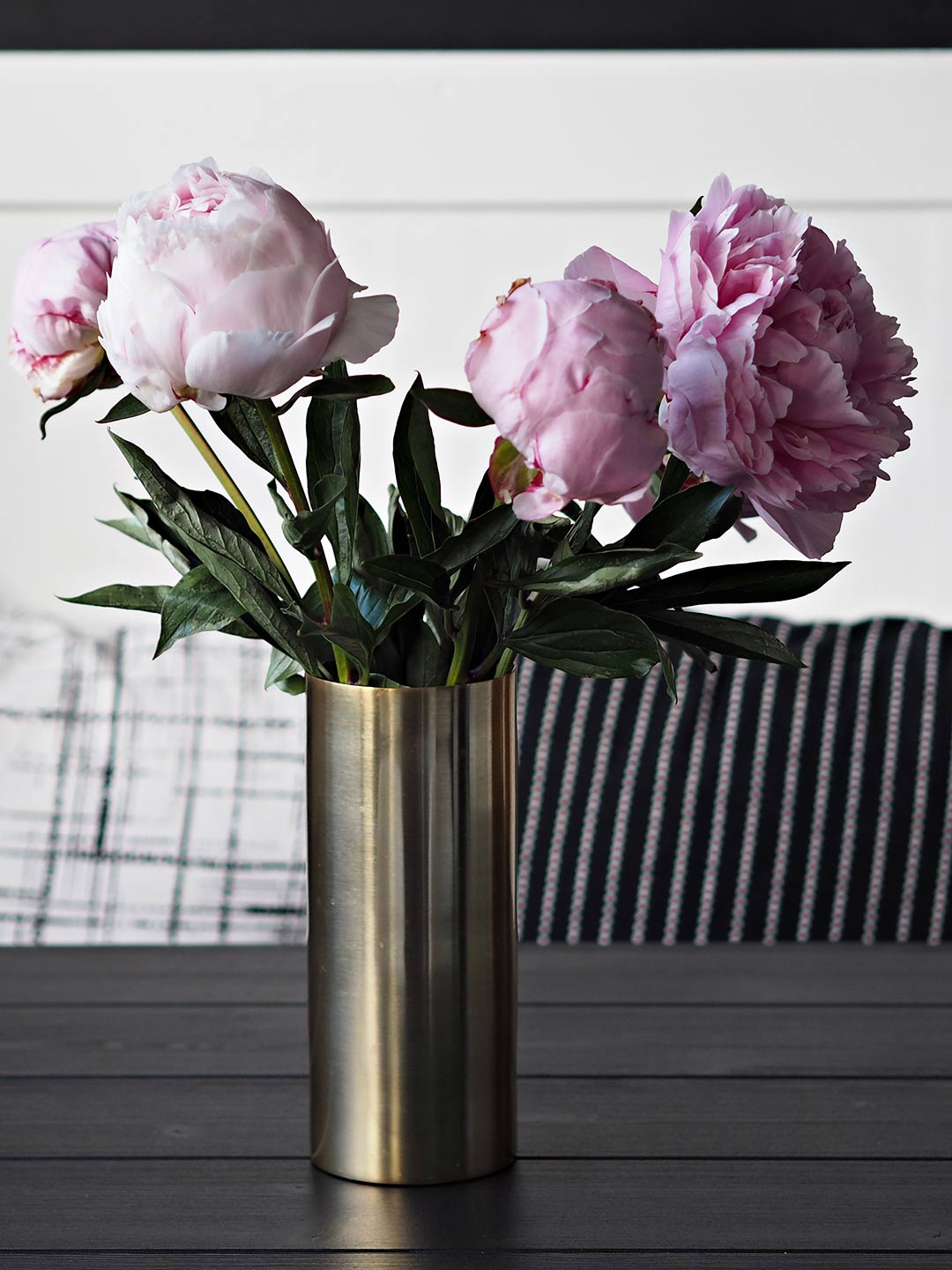 monochrome dining room