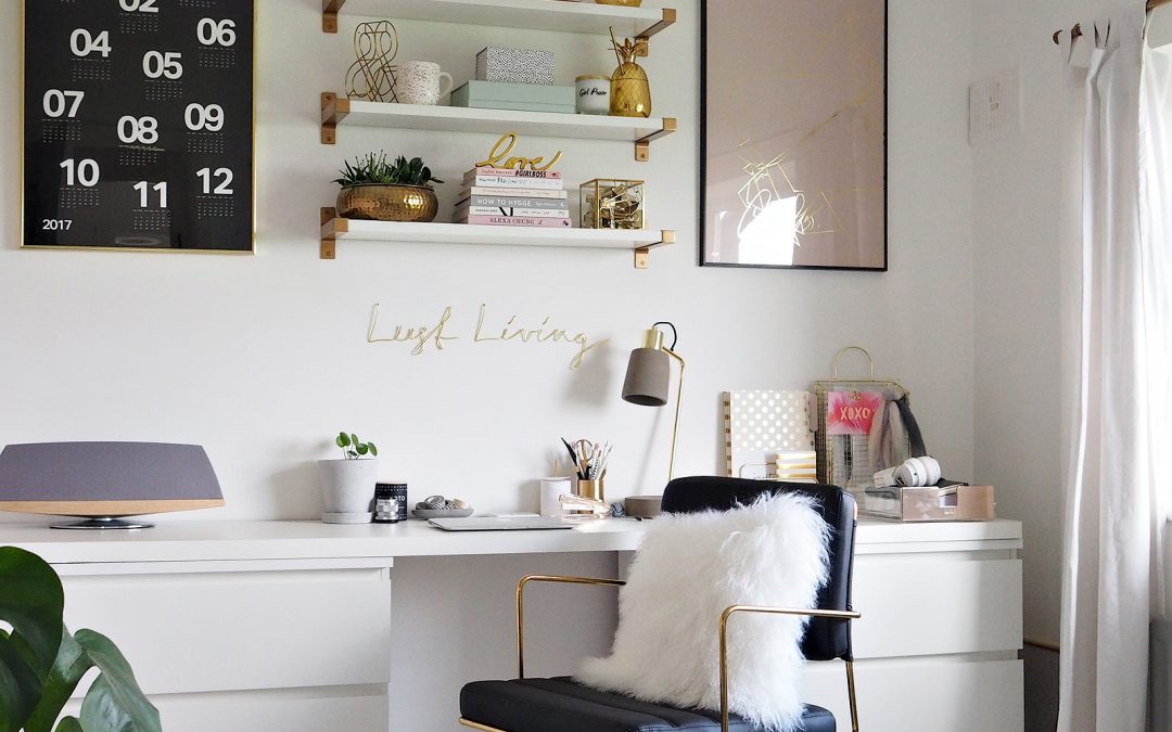White & Gold Office Reveal
