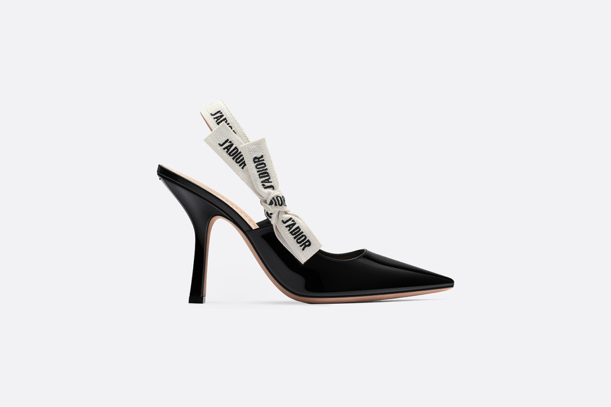  J'ADIOR SLINGBACK IN BLACK PATENT CALFSKIN LEATHER