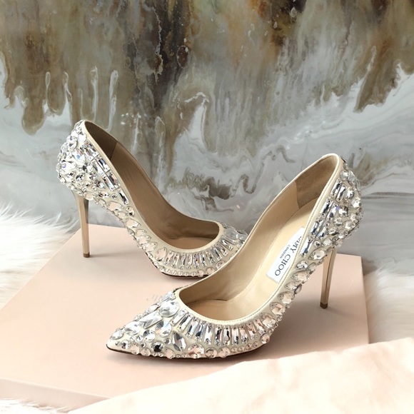Jimmy Choo Tia Rhinestone Crystal Heels
